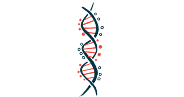 A strand of DNA is shown in this illustration.