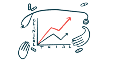 Two hands, a stethoscope, and a handful of oral medications surround a graph, labeled 