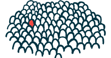 An illustration of one person highlighted in a crowd.