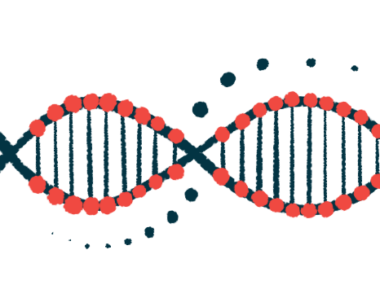 This is an illustration of a multi-colored DNA strand.