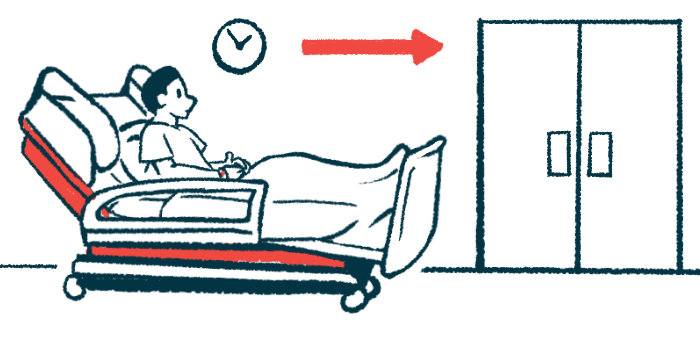 An illustration shows a person reclining on a hospital gurney.