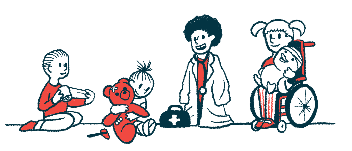 A group of children are seen playing doctor.