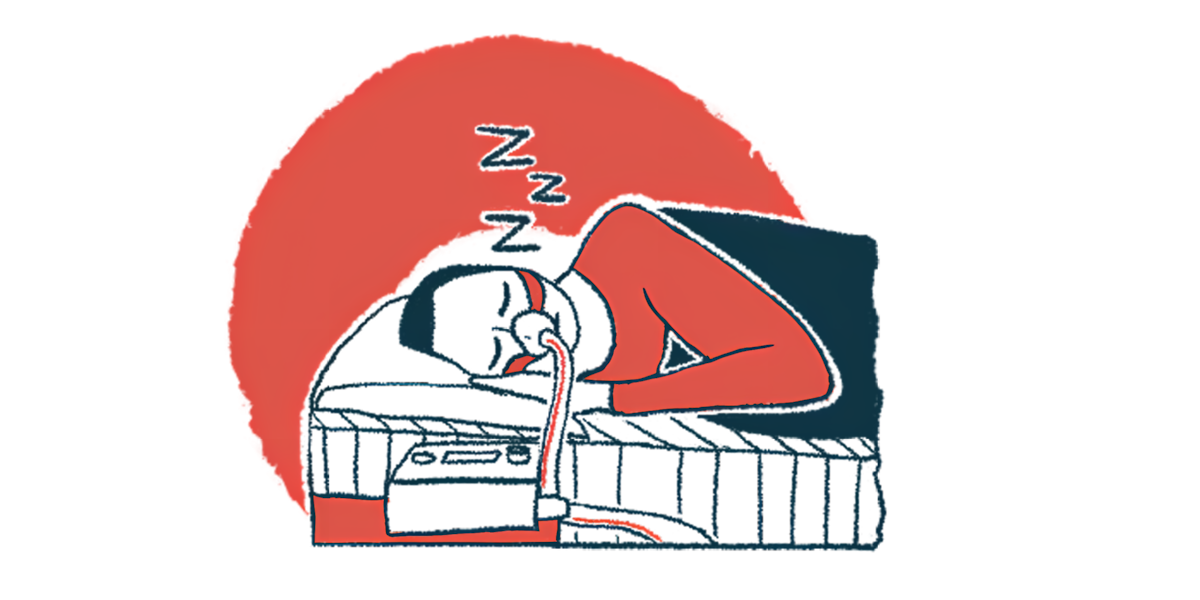 A person is using a CPAP machine while sleeping.