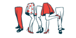 To highlight waist sizes, an illustration of the lower torso of a mixture of men and women.
