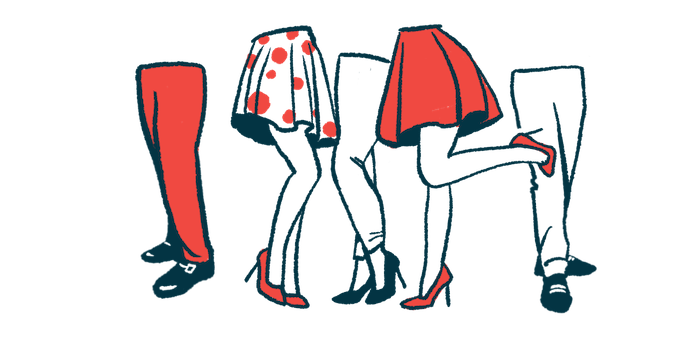 To highlight waist sizes, an illustration of the lower torso of a mixture of men and women.